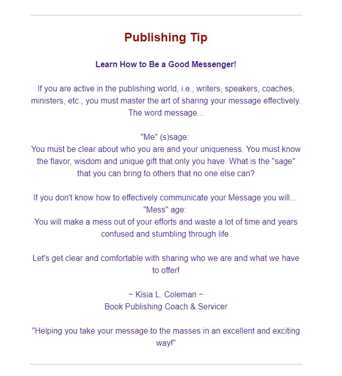 Publishing Tip 11-9-17