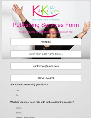 Publishing Services Form